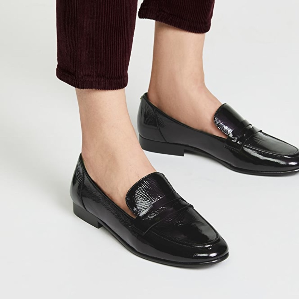 KATE SPADE Genevieve Black Patent Leather Loafers Slip On Flats Casual Shoes 9 - Picture 4 of 10